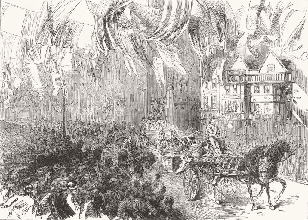 LONDON. The Procession in Fleet-Street 1897 old antique vintage print picture